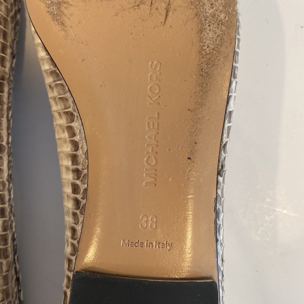Michael Kors Odette Snake Ballet Python SZ 38 - Picture 8 of 9